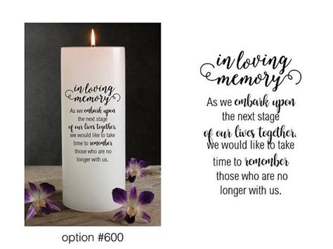 Personalized Candles In Memory Candles For Weddings Etsy Memorial