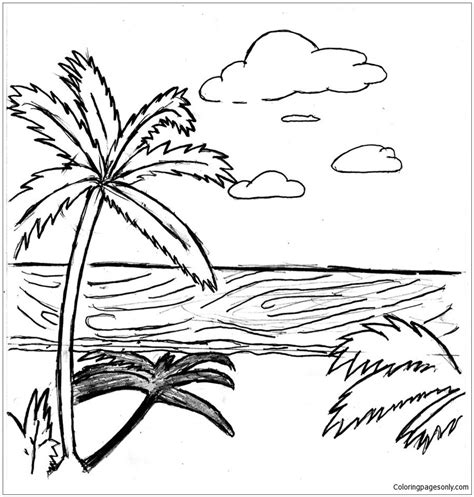 Beach Scene 4 Coloring Pages Nature And Seasons Coloring