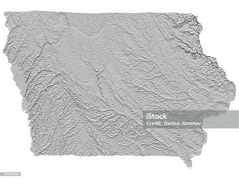 Iowa Relief Map Stock Illustration Download Image Now Abstract Art