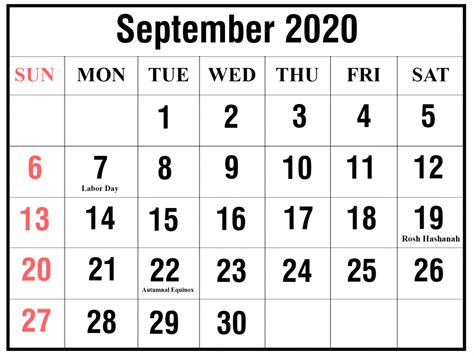 Labor Day 2020 Calendar Calendar Template 2022