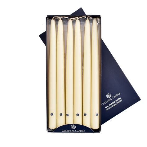 colonial candle ivory 12 inch handipt tapers