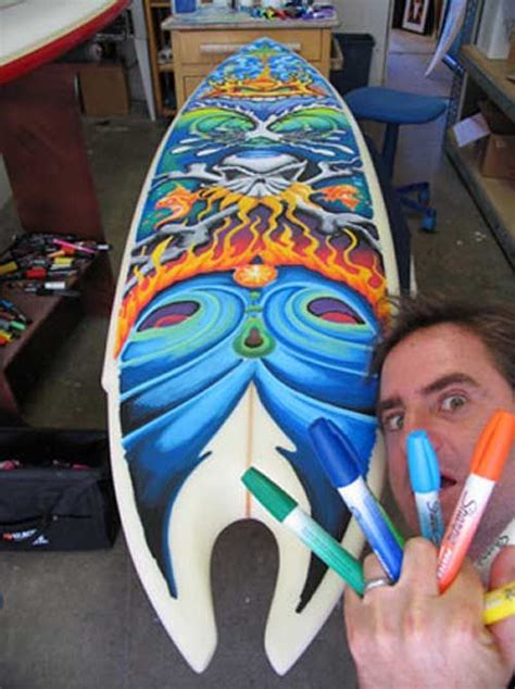 Drew Brophy Amazing Work Via Paint Pens Surfboard Art Surfboard
