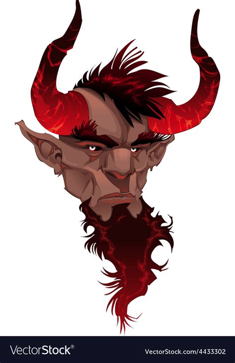 Devil Face Demons Portrait Royalty Free Vector Image