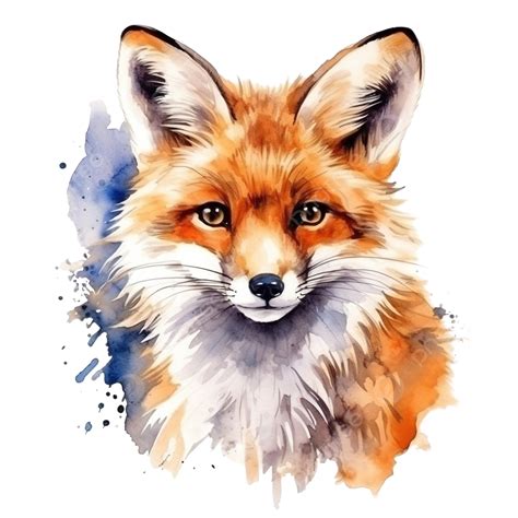 Fox Watercolor Animal Wildlife Adorable Animal Fox Watercolor Fox