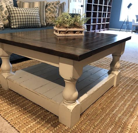 Rustic Baluster Farmhouse Coffee Table Provincial Square Coffee Table