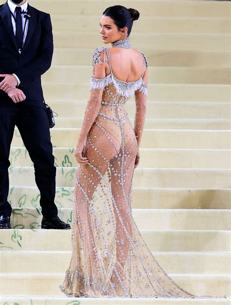 Kendall Jenner Flaunts Buttcheeks In Sheer Crystal Dress At 2021 Met Gala