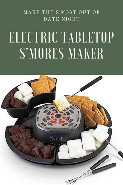 An Electric Tabletop Smores Maker With Marshmallows And Crackers