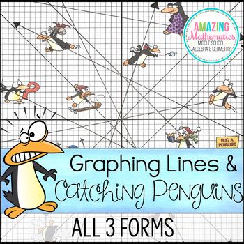 Graphing lines and killing zombies ~ graphing in slope intercept form activity. Graphing Lines & Penguins ~ All 3 Forms by Amazing ...