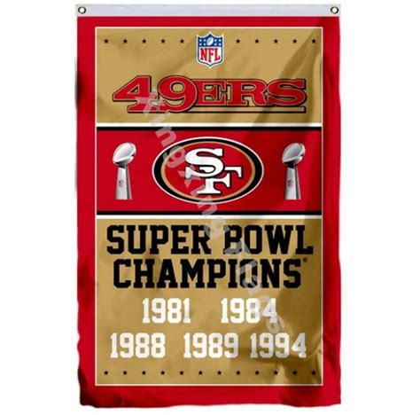 San Francisco 49ers Super Bowl Champions Flag 3ft X 5ft Polyester Nfl1