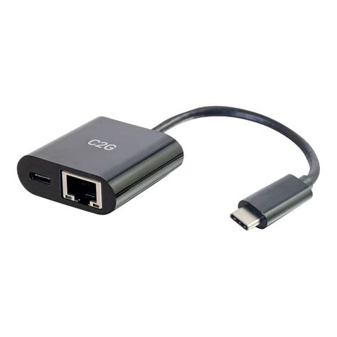 C2g Usb C To Ethernet Adapter With Power Delivery Network Adapter