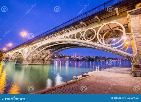 The Bridge Of Triana Stock Image Image Of Travel Blue 85850241