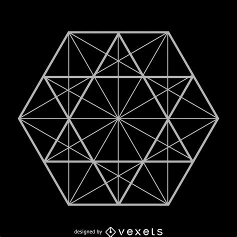 Descarga Vector De Ilustración De Geometría Sagrada De Líneas Hexagonales