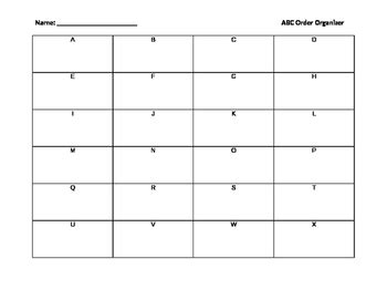This abc order generator will sort word lists, numbers, or just about any mix of content info and it will handle all the alphabetizing work using many different . Alphabetical Order Graphic Organizer (ABC order) by LEAP Teacher