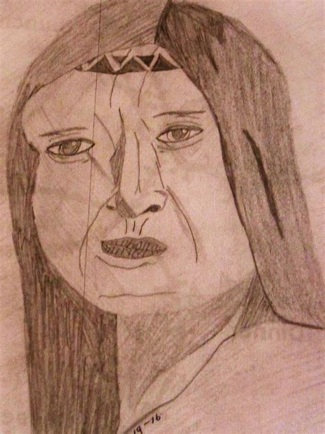 Native American Woman Drawing By Esther Race Fine Art America