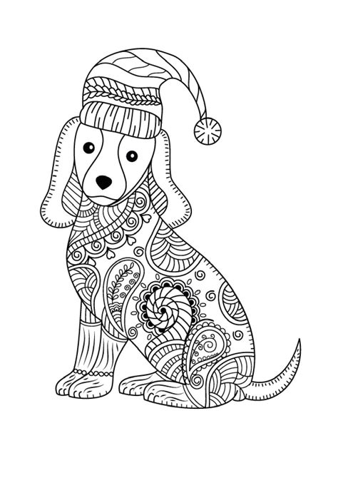 Mandala Dog Face Coloring Page Download Print Now