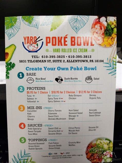To make the bowl bowl ice tea, add the ice tea powder and red thai tea powder in a mixing bowl with the boiling water. Menu of Yaro Poke Bowl & Hand Rolled Ice Cream in ...