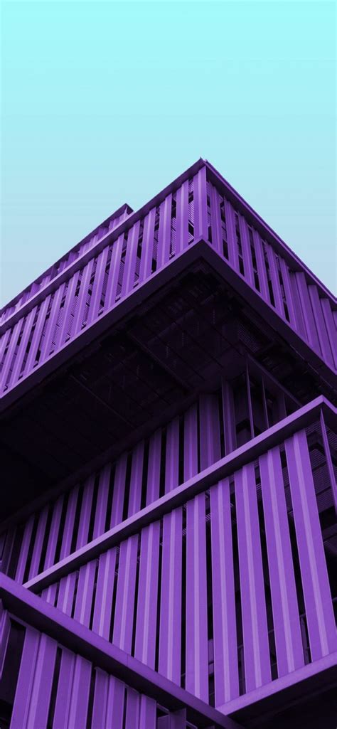 1125x2436 Architecture Facade Purple Building Wallpaper Cityscape