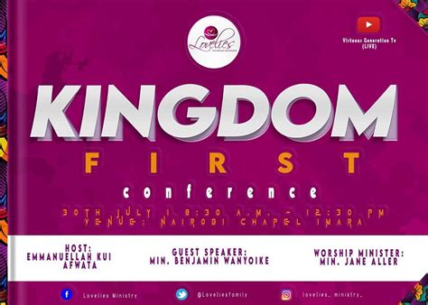 Kingdom First Conference July Edition Nairobi Chapel Imara 30 July 2022