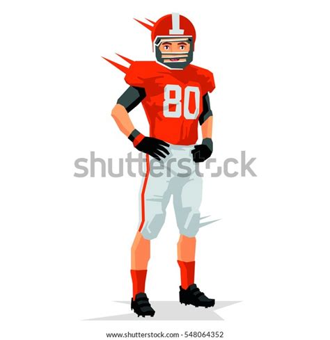 American Football Player Vector Illustration On Stock Vector Royalty