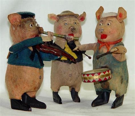 Schuco Three Pigs Band Wind Up Toy From 30s Ebay Metal Toys Tin Toys