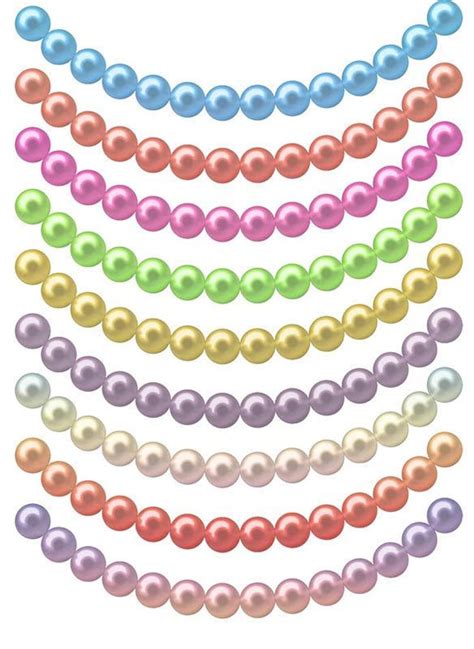 Pearls Clip Art Strands Of Pearls Clipart Make Your Own Etsy