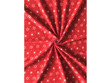 Polar Fleece Anti Pill Washable Soft Fabric- Christmas Red Snowflakes ...