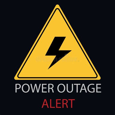 Power Outage Alert Blackout Sign Yellow Triangle Lightning Electricity