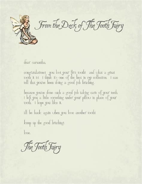 Printable Tooth Fairy Apology Letter Template Aerohon