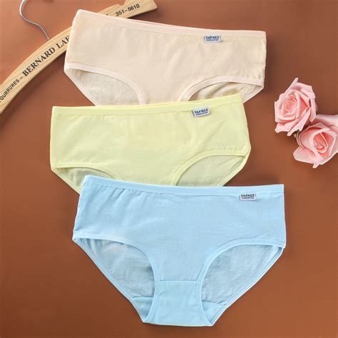 Underwear Female Cotton Solid Color Briefs Ms Cotton Low Waist