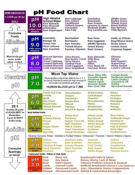 Ph Food Chart Eat More Alkaline Foods For Reflux Avoid Foods With A Ph Under 5 Ph Food Chart