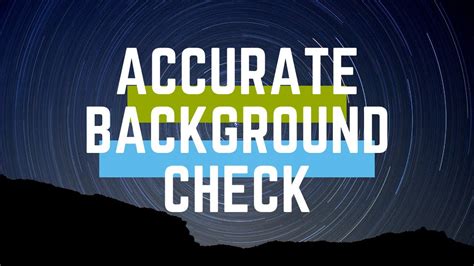 Accurate Background Check Youtube