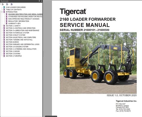 Tigercat Loader Forwarder Operator And Service Manual Auto