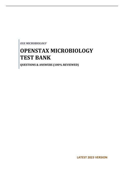 Openstax Microbiology Test Bank Qanda Rated A Best 2023 Update