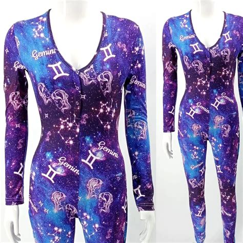 Fashion Sexy Zodiac Sign Onsie For Women Comfortable Long Sleeve For Zodiac Sign One Piece