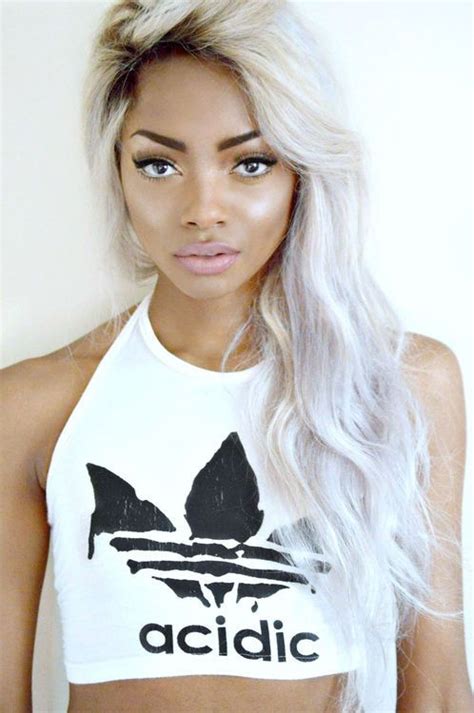 Try finding the one that is looking for something more? pretty brown girl with white hair love this | Grey hair ...