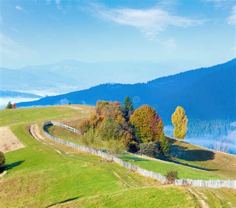 Autumn Misty Morning Mountain Hill Stock Image Image Of Misty