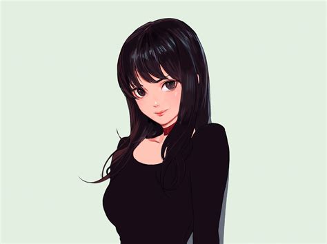 72 anime girl fanart black hair zflas