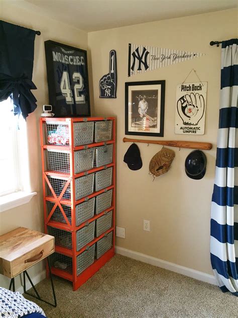 Boys baseball room design this sports boys room collection includes boys baseball bedding, baseball themed decor and personalized boys bedroom furniture. Cal's Big Boy Vintage Sports Room - Lady's Little Loves ...