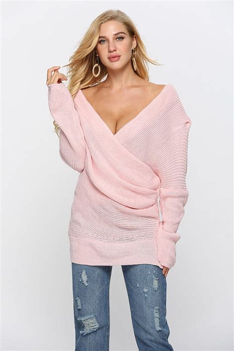Hualong Sexy Deep V Neck Ladies Cardigan Sweaters Online Store For