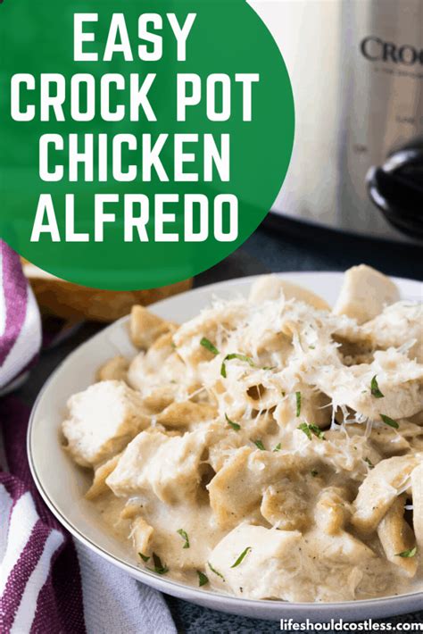 Easy Crock Pot Chicken Alfredo With Jar Sauce Recipe Simple Chicken