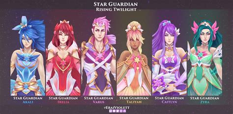 Star Guardian Team Rising Twilight Concepts By Eraiviolett Starguardians Star Guardian Skins