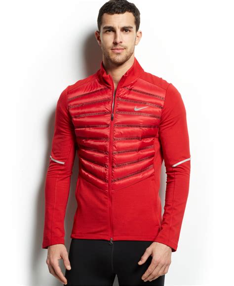 Lyst Nike Aeroloft Hybrid Down Jacket In Red For Men