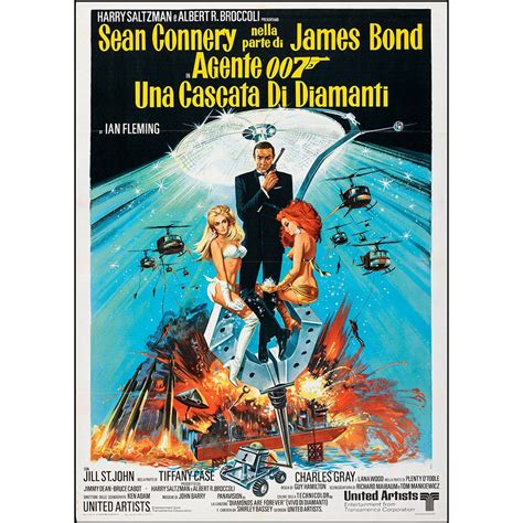 Vintage Movie Poster James Bond Diamonds Are Forever 1971 Italian
