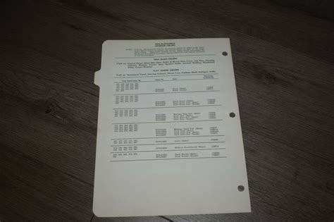 1970 Oldsmobile Paint Chip Sheet Olds Cutlass Toronado 88 98