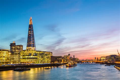 Sunset Views Of The Shard From Tower Bridge London Wt