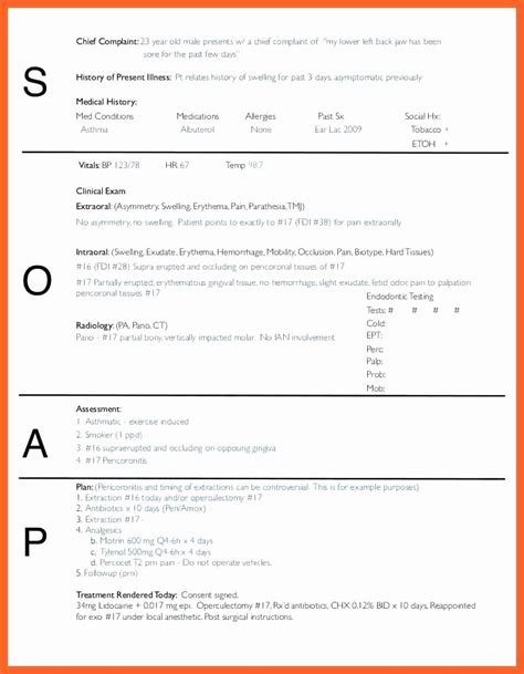 Chiropractic Soap Notes Template Free