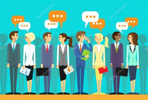 Illustration Group Talking Business People Group Talking — Stock