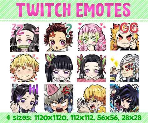 Emotes For Streamer Discord Emote Pack Twitch Emote Pack Tanjiro Demon
