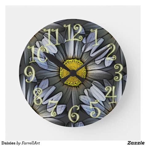 A Clock With An Image Of A Flower On It S Face And Numbers In The Middle