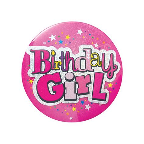 Office Supplies Birthday Girl Giant Badge Pack Of 6